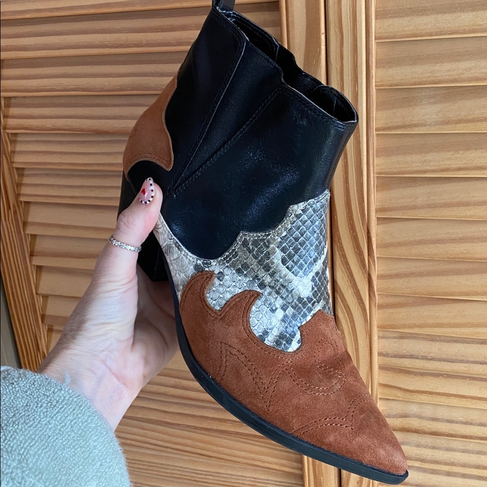 Nine West Ankle Boots with Snakeskin Accent
